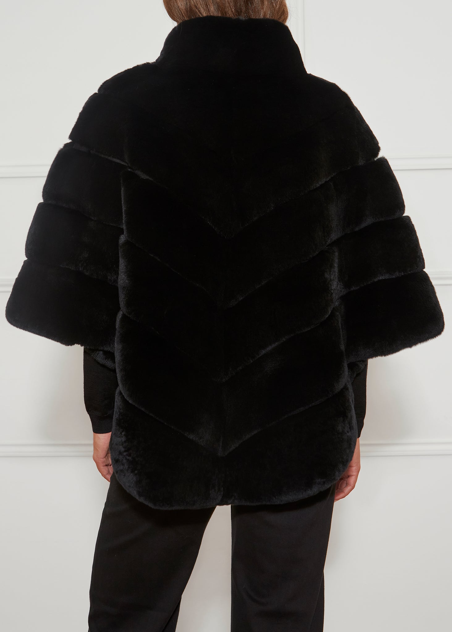 Black Rex Rabbit Cape Coat