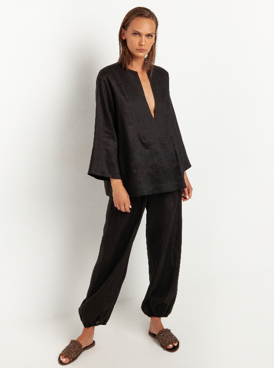 Black Linen Tunic