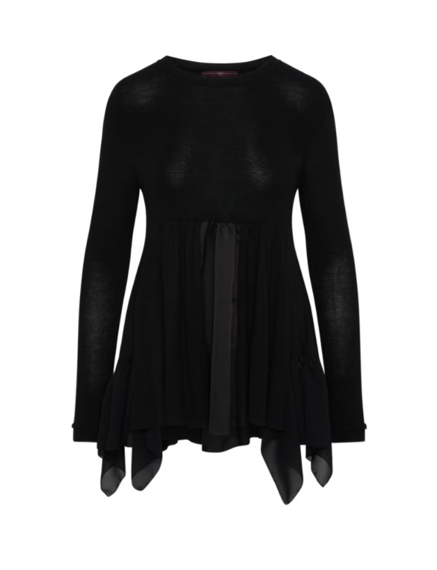 Black Topsy Turvey Knitted Sweater