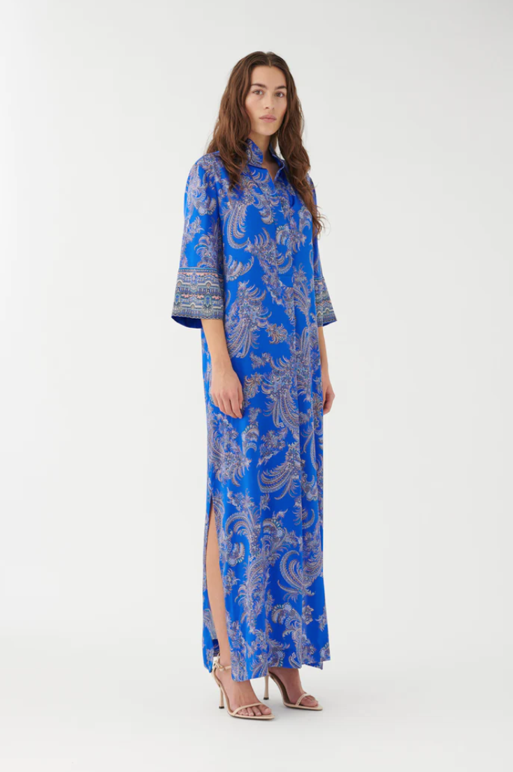 Helga Cachemir Blue Silk Dress