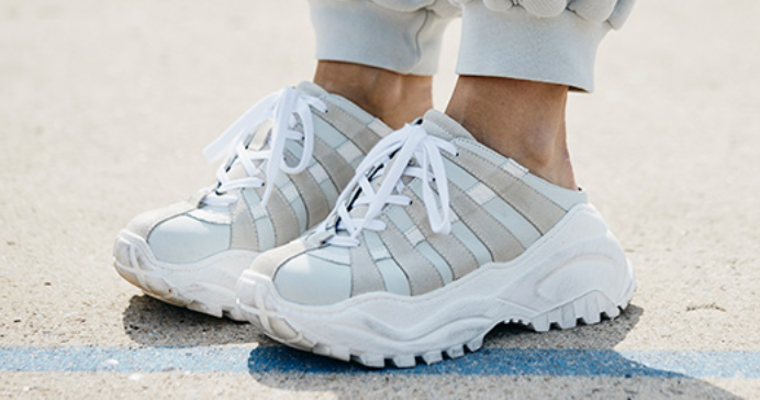 White Backless Chunky Trainers