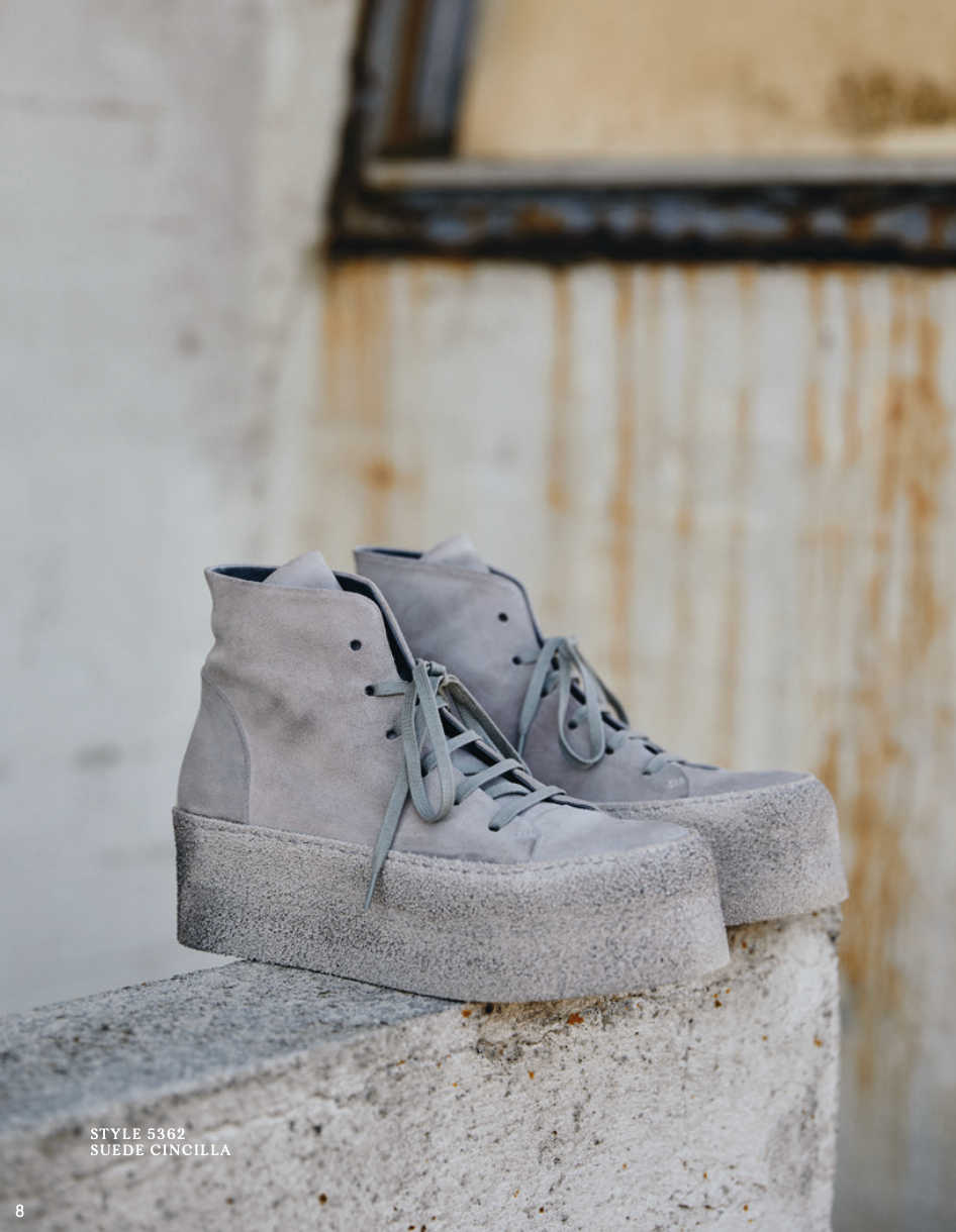 Light Grey Suede Platform Desert Boot