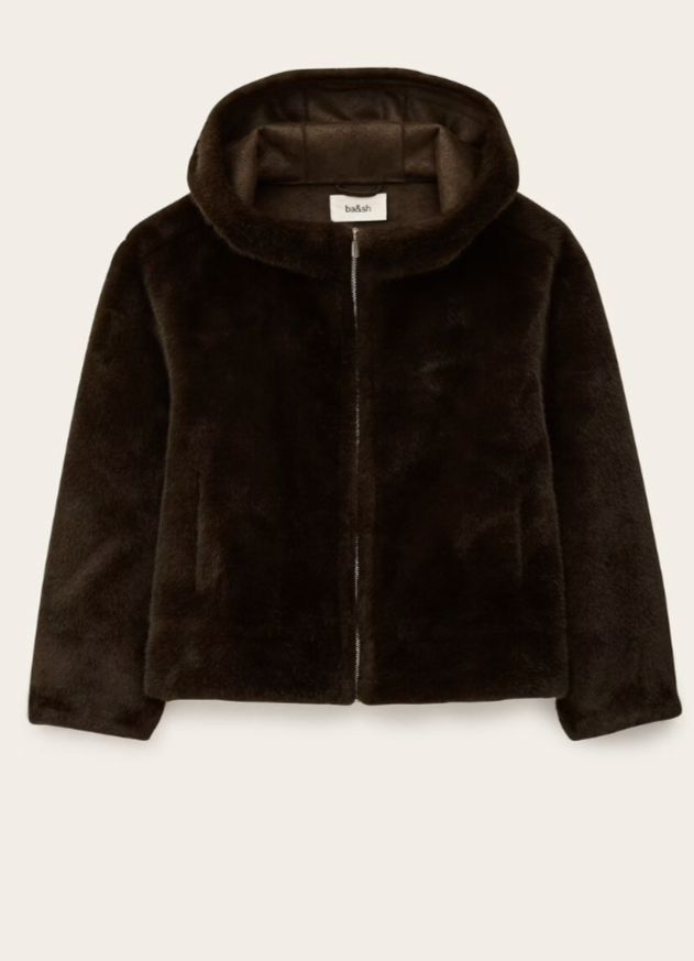 Pandy Faux Fur Jacket in Chocolate Brown