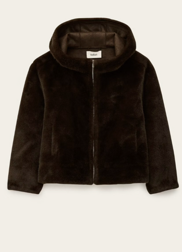 Pandy Faux Fur Jacket in Chocolate Brown