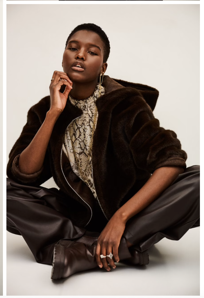 Pandy Faux Fur Jacket in Chocolate Brown
