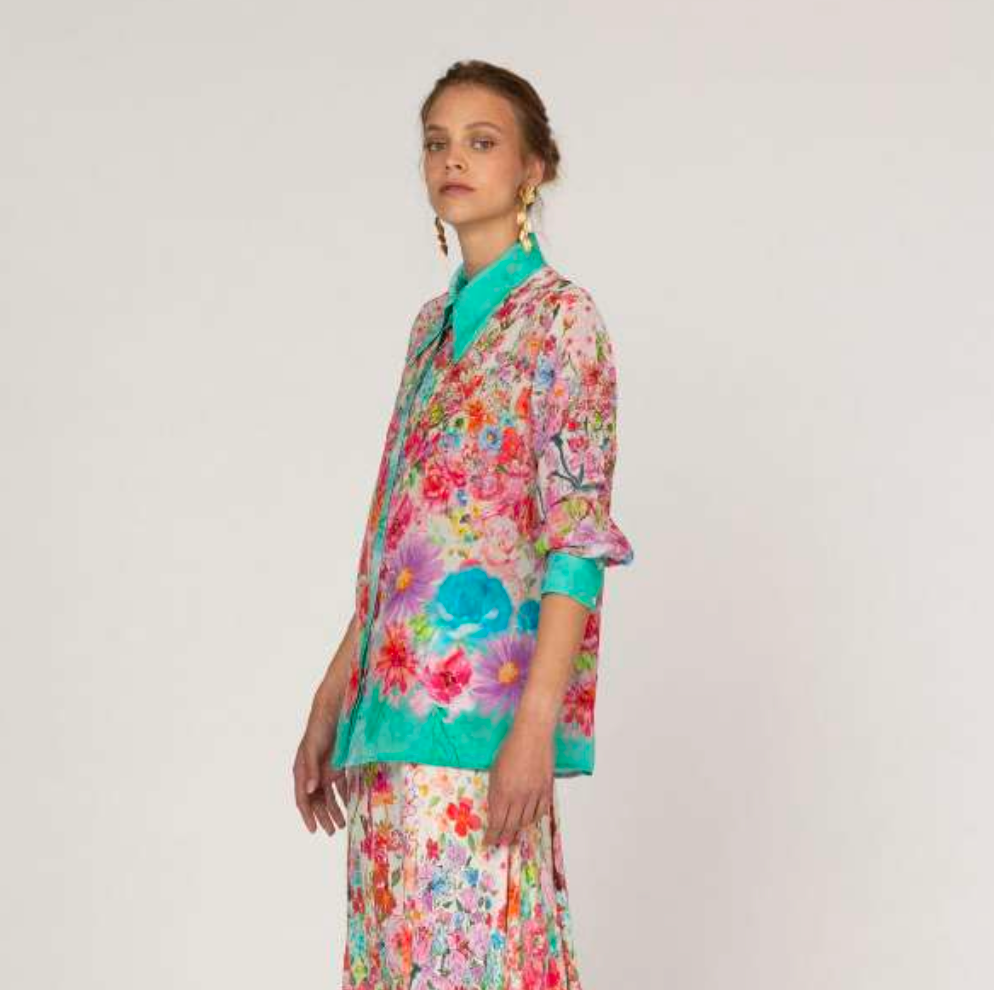Collar Jardin Magnifique Silk Shirt