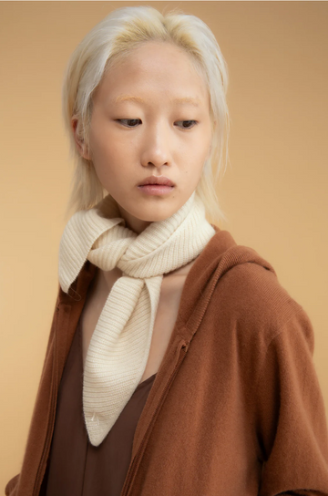 Knitted Cashmere Cream Neck Tie