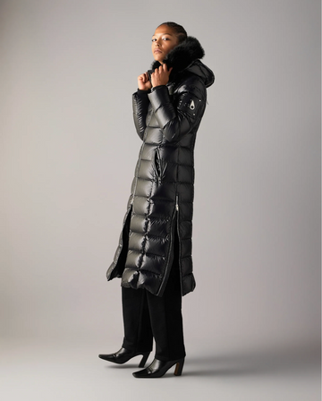 Celestia Long Black Parka with Fur Hood | Moose Knuckles