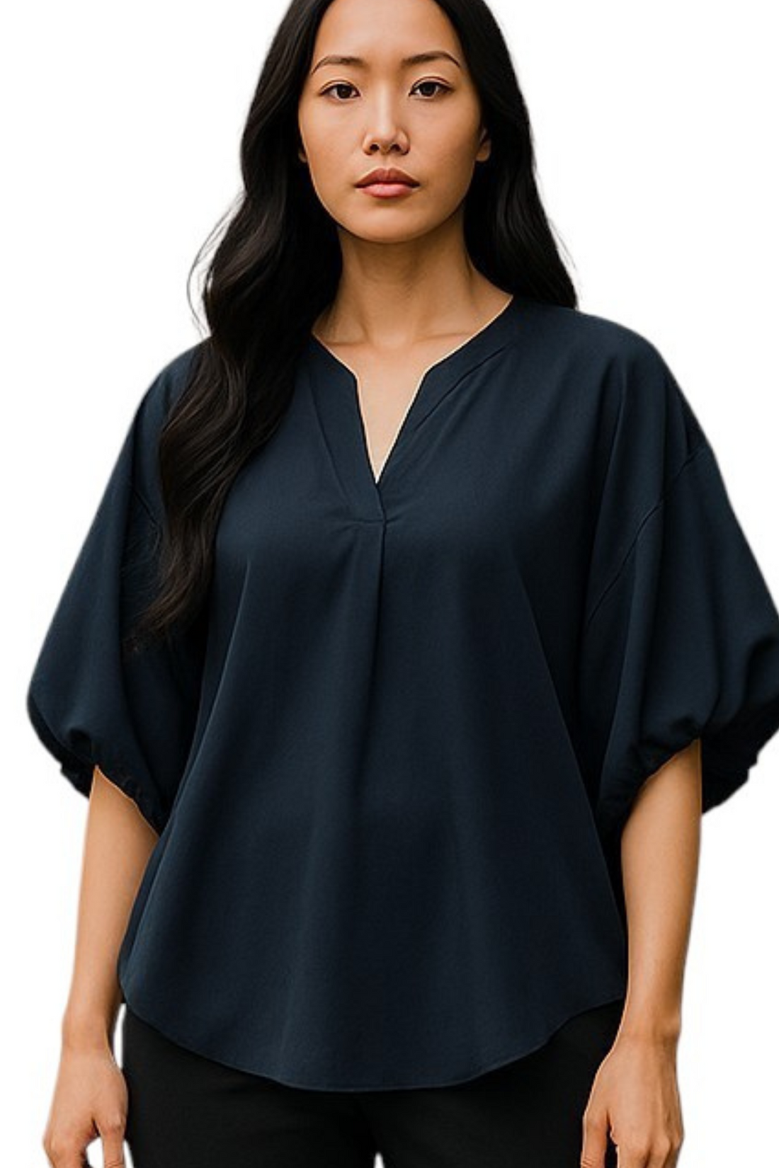 Austin black silk top