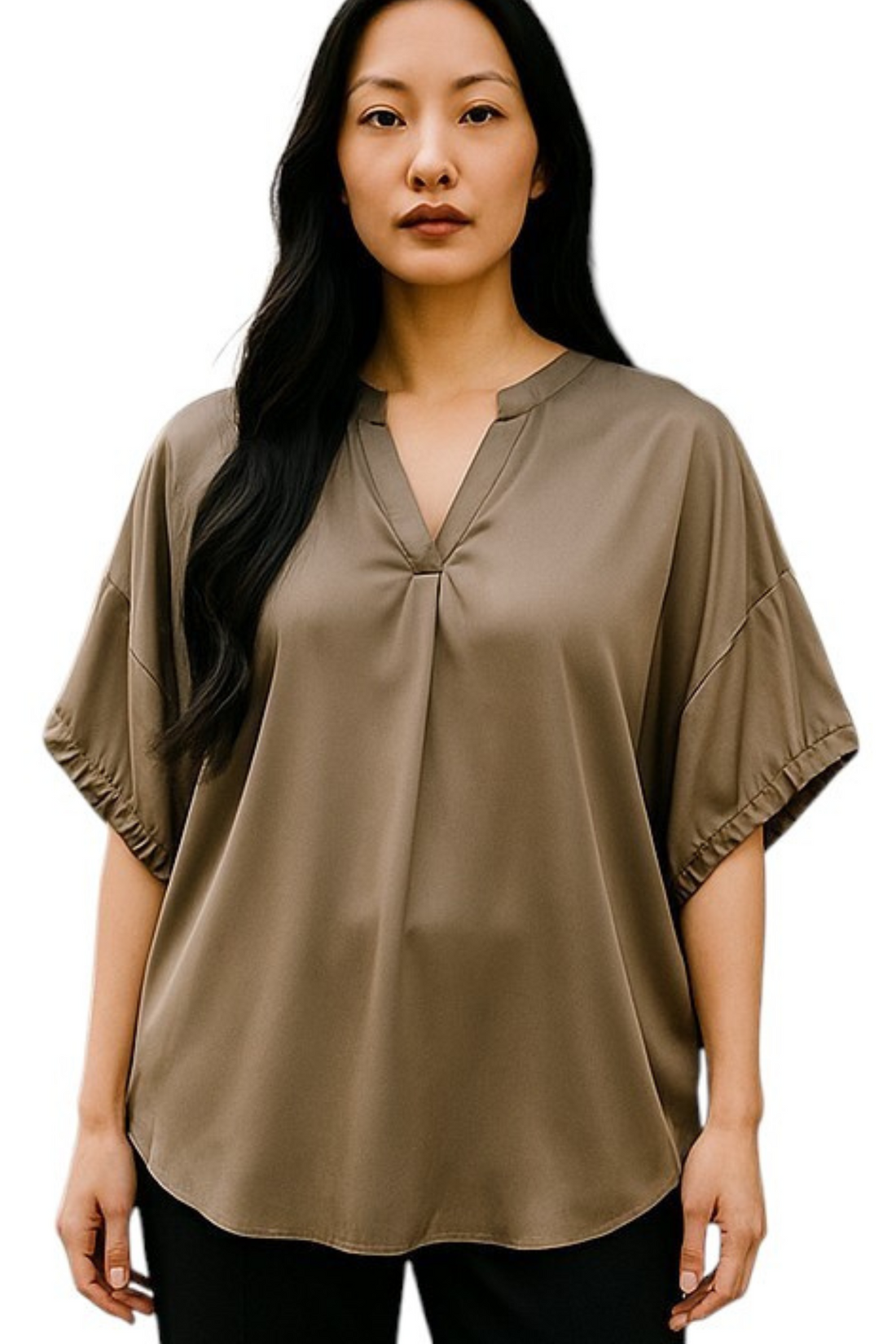 Austin black silk top