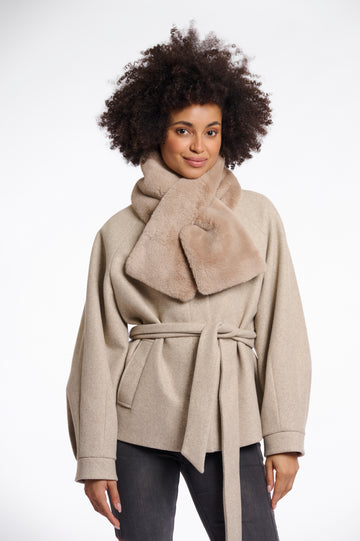 Stip Faux Fur Loop Scarf