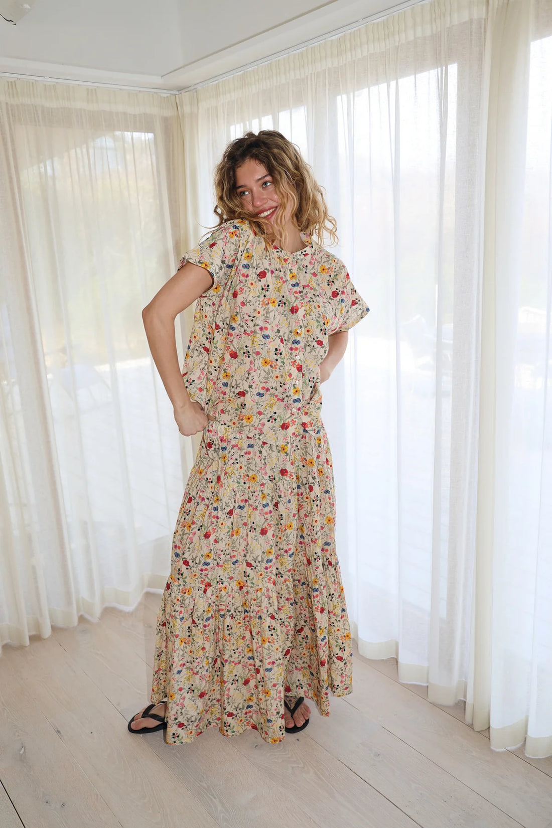 Sunset Flower Print Skirt