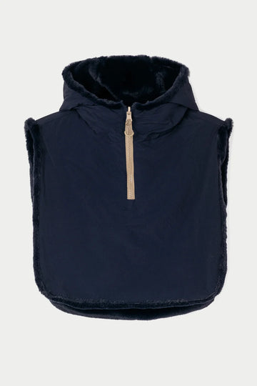 Bing Dark Navy Faux Fur Hood