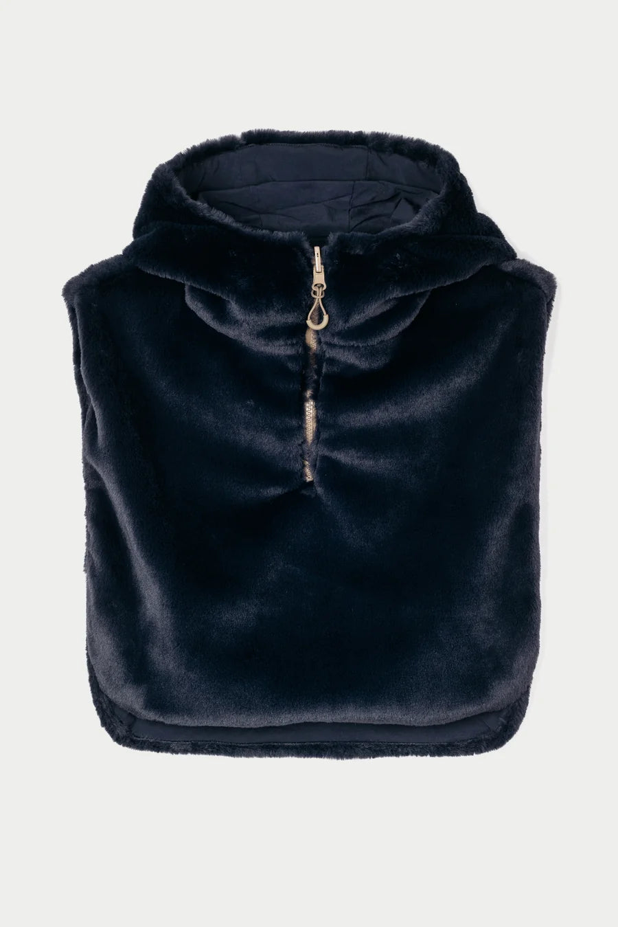 Bing Dark Navy Faux Fur Hood