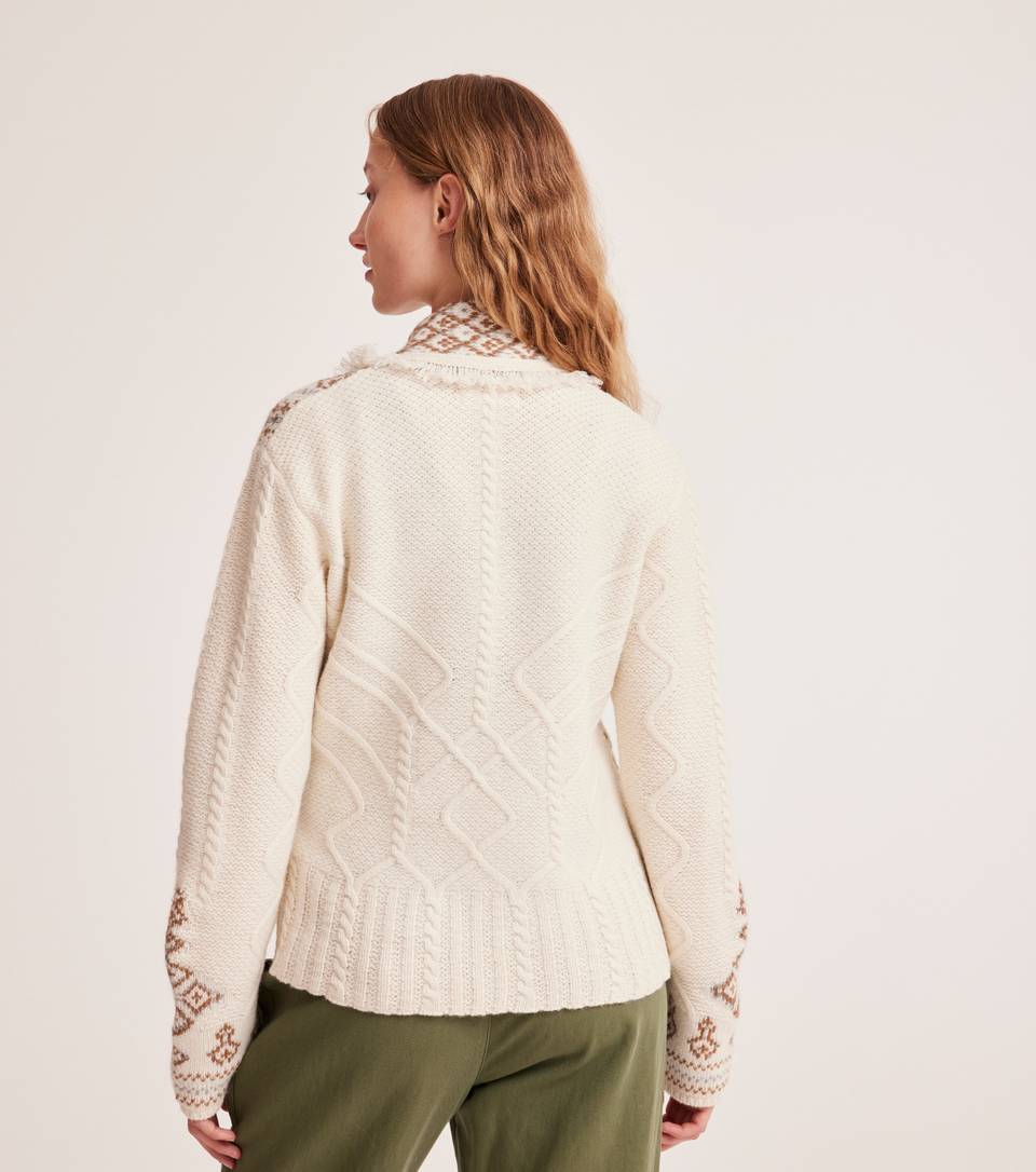 Phyllis Cardigan Cream With Tan