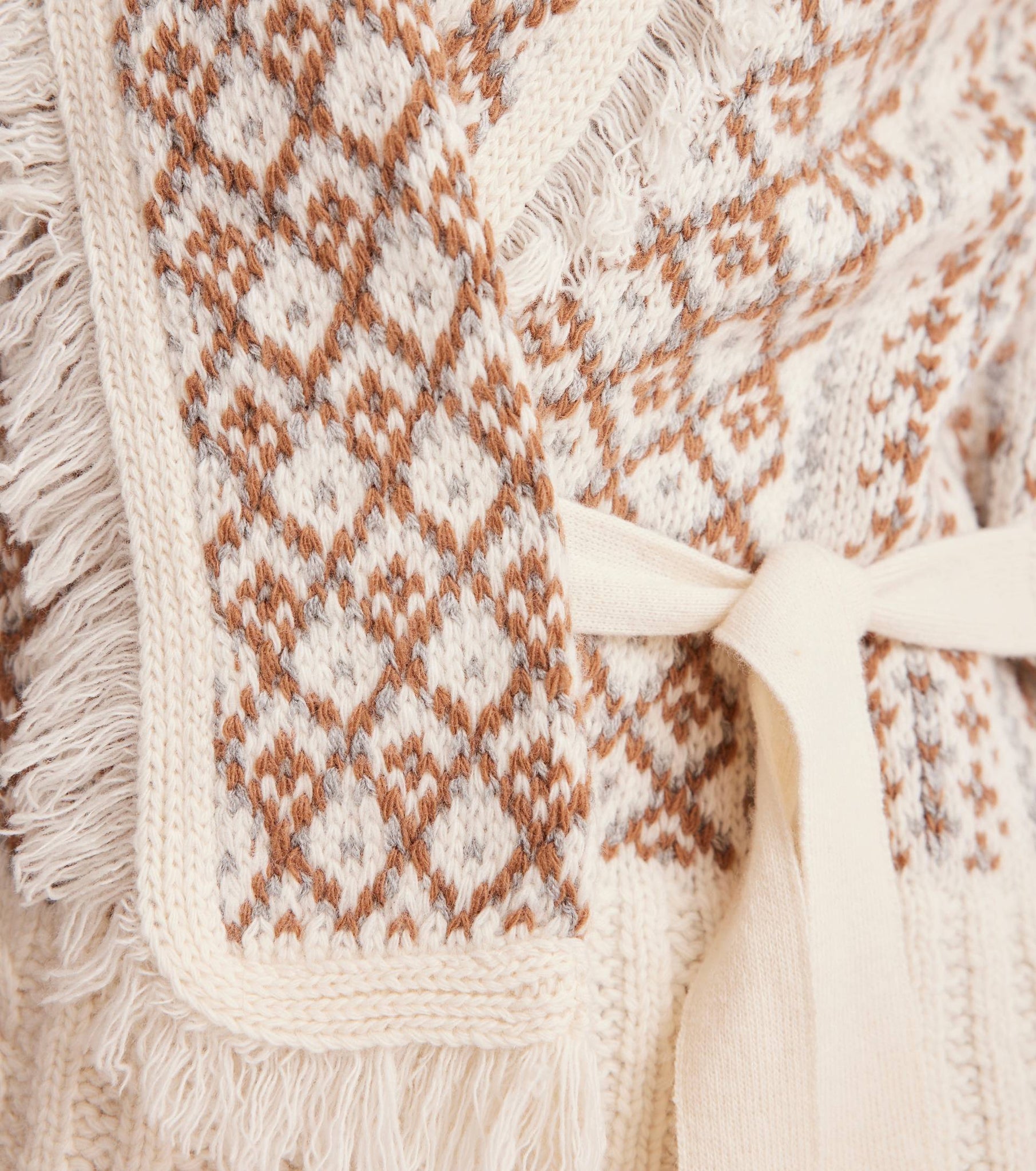 Phyllis Cardigan Cream With Tan