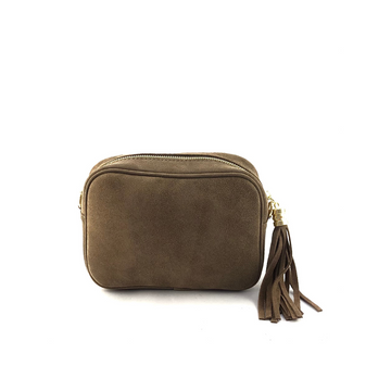 Suede Crossbody Bag Taupe