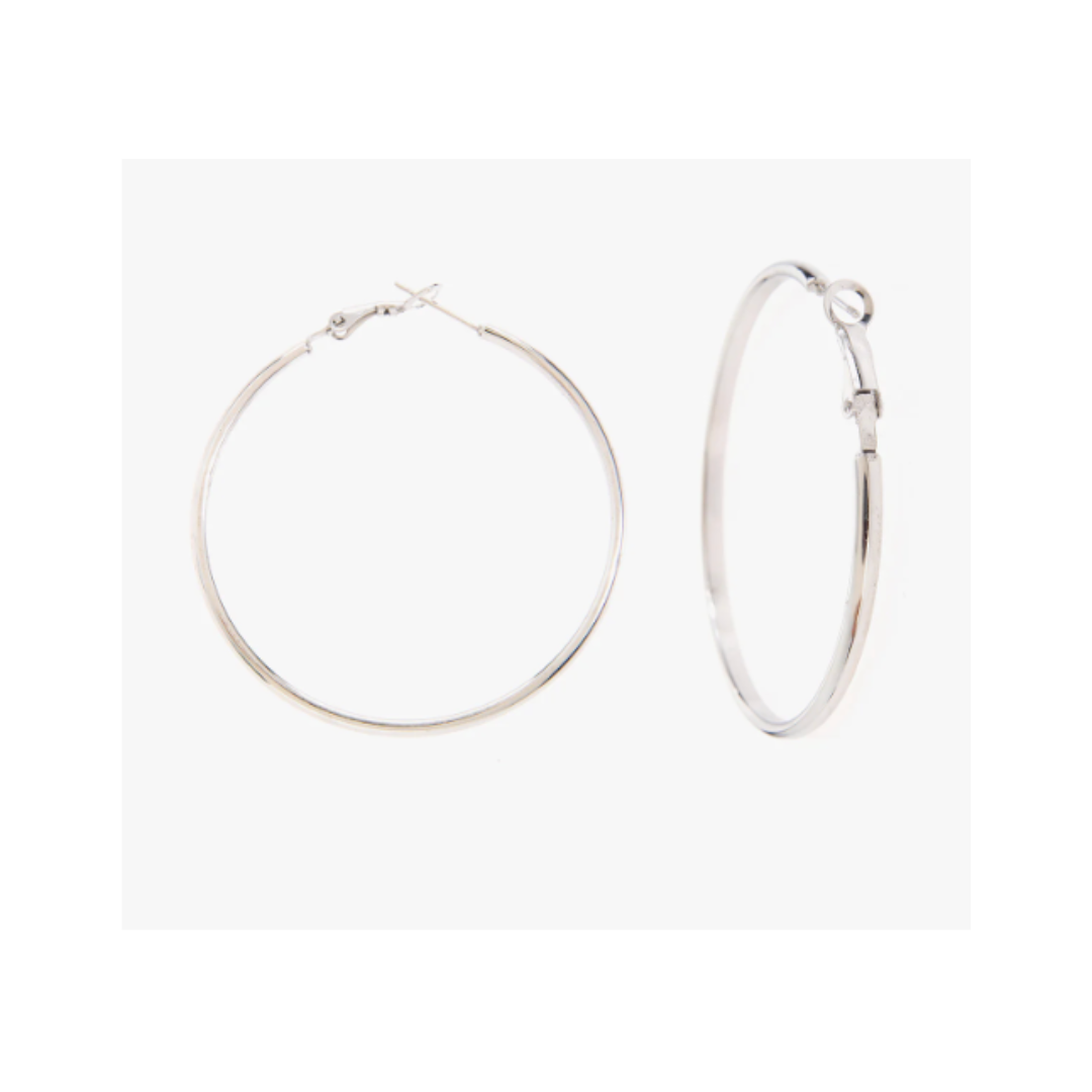 Silver Medium 5cm" Hoops