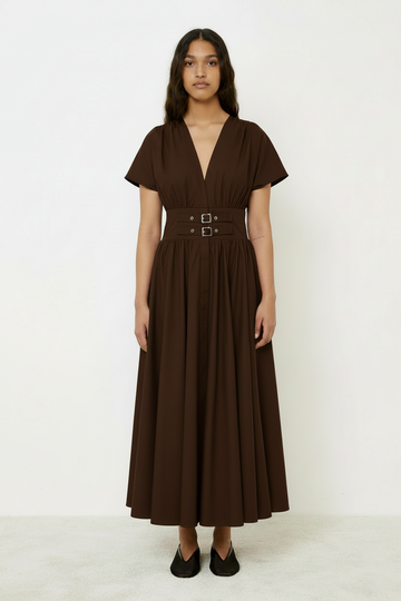 Brown Buckle Dress