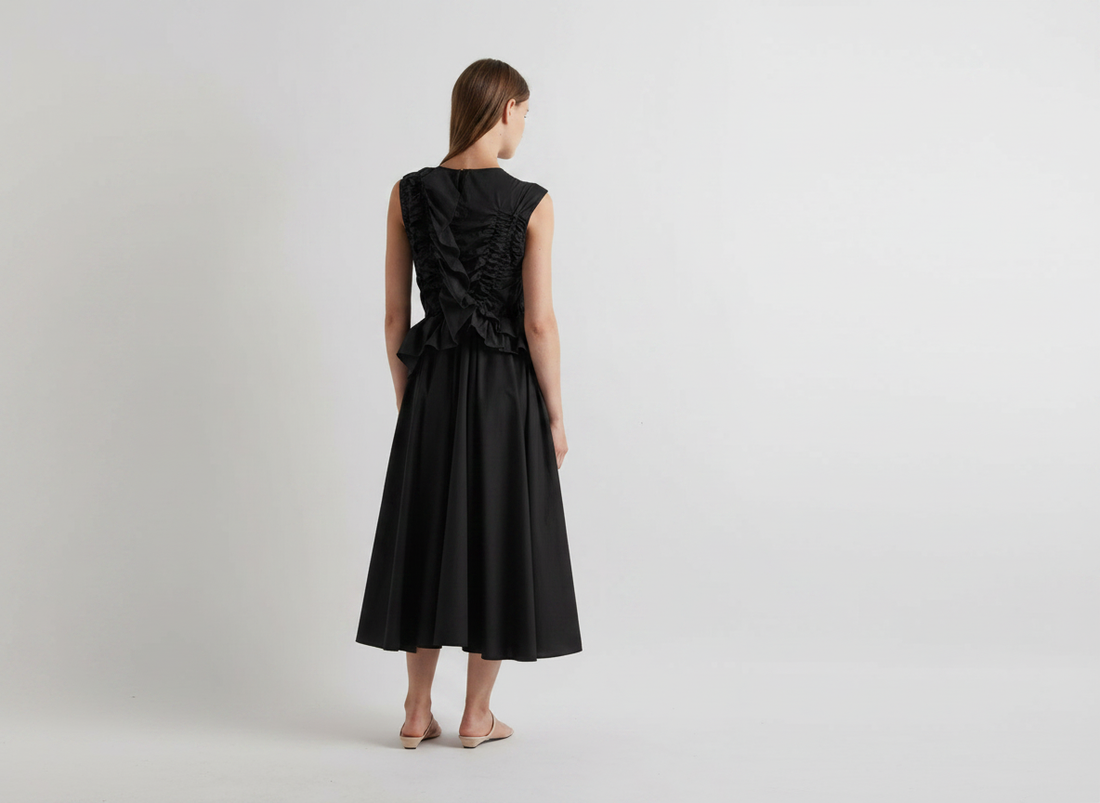 Ruffle Detail Midi Dress