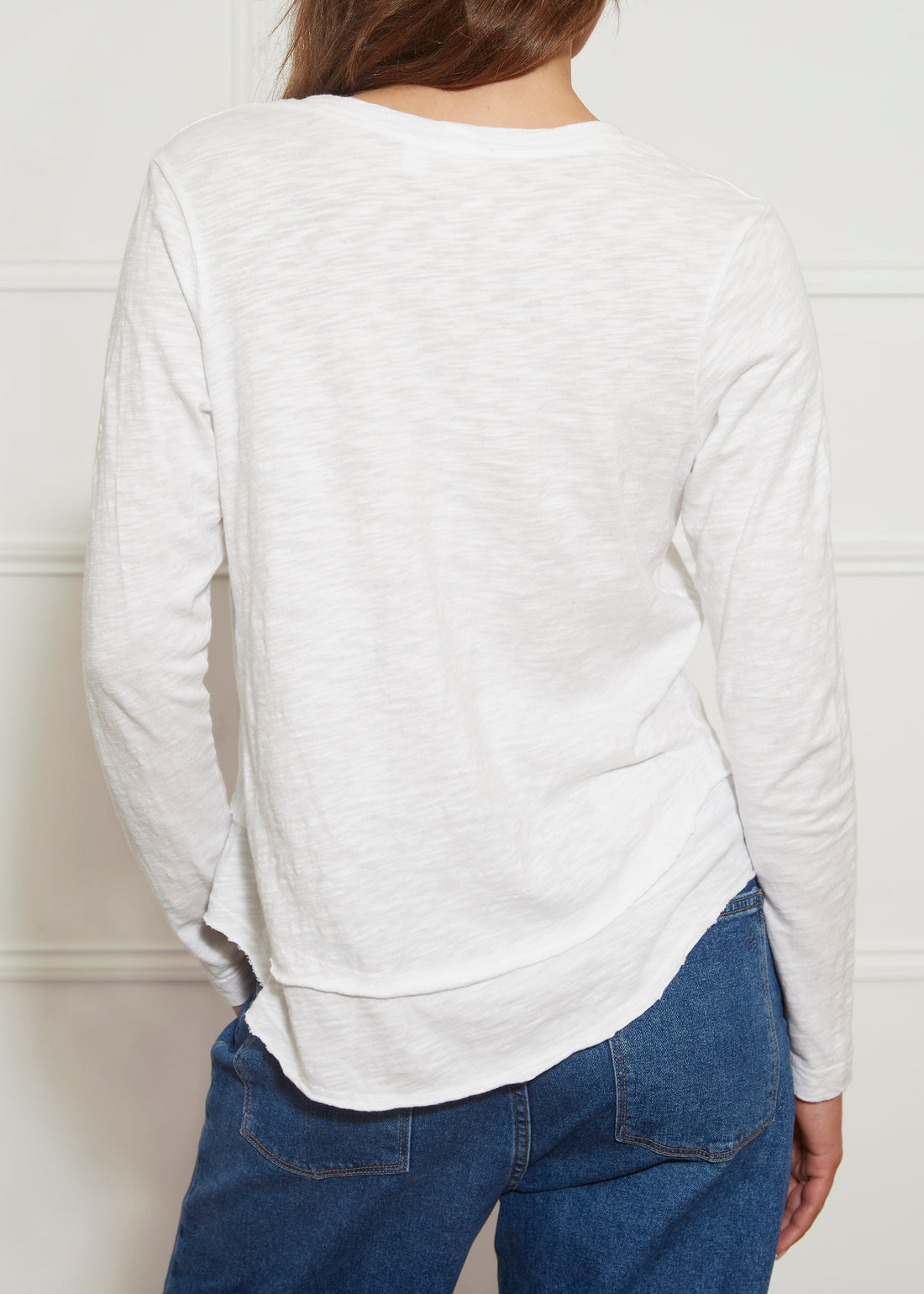 Long Sleeve White Mock Neck T Shirt