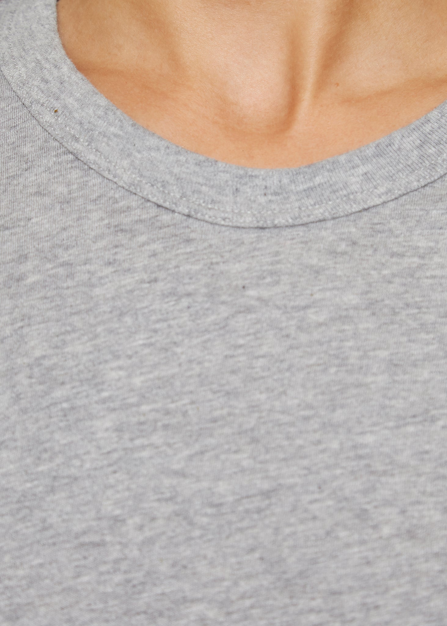 Shrunken Grey Round Neck Short Sleeve T Shirt
