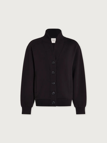 Celeste Black Button Through Sweatshirt