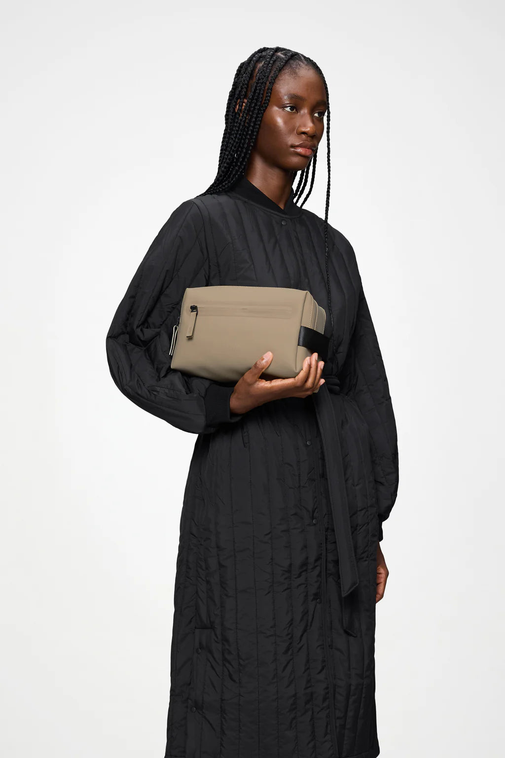 Beige Two zip Washbag