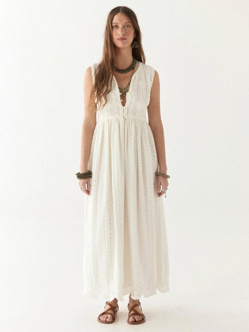 Amandine Dress in Lord Byron White