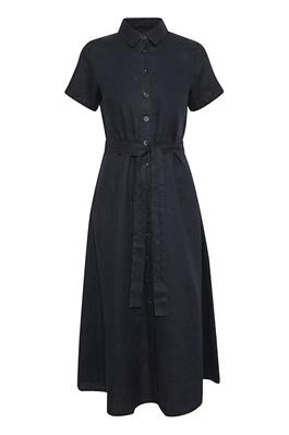 Eflin 100% Linen Navy Midi Dress by Part Two at Jessimara.com