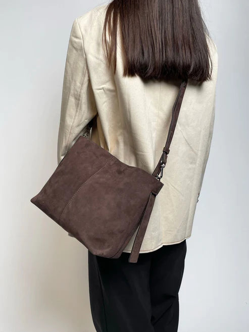 Shop the Suede Fraya Small Bag in Brown by Beck Sondergaard at Jessimara.com
