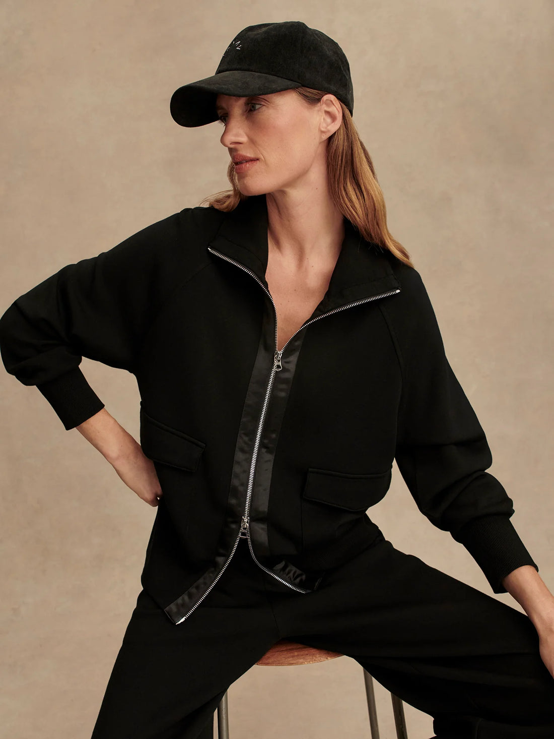 Roxbury Black Zip Through Jacket