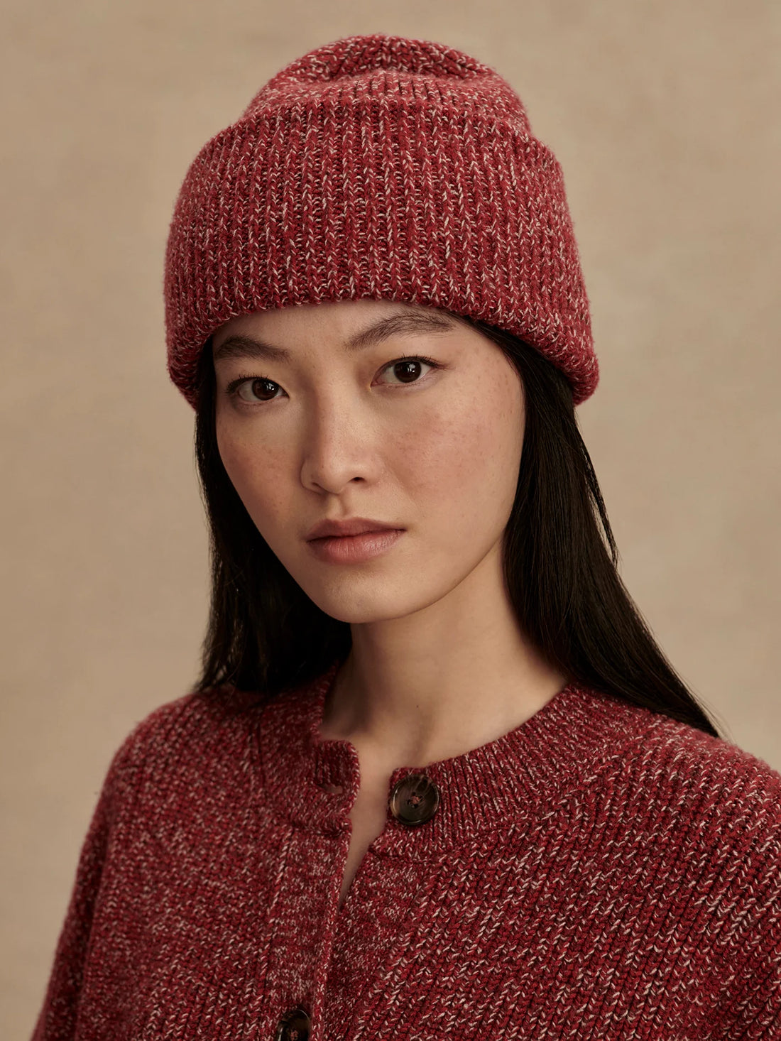 Carly Red Flecked Beanie