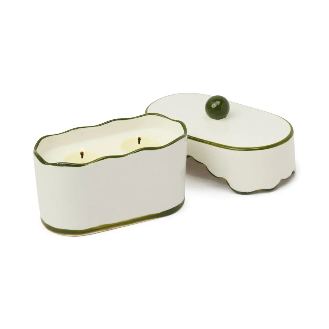 Cherie Smoked Pistachio Ceramic Candle with Lid