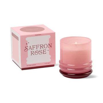 Glass Candle Pink and Red - Saffron Rose