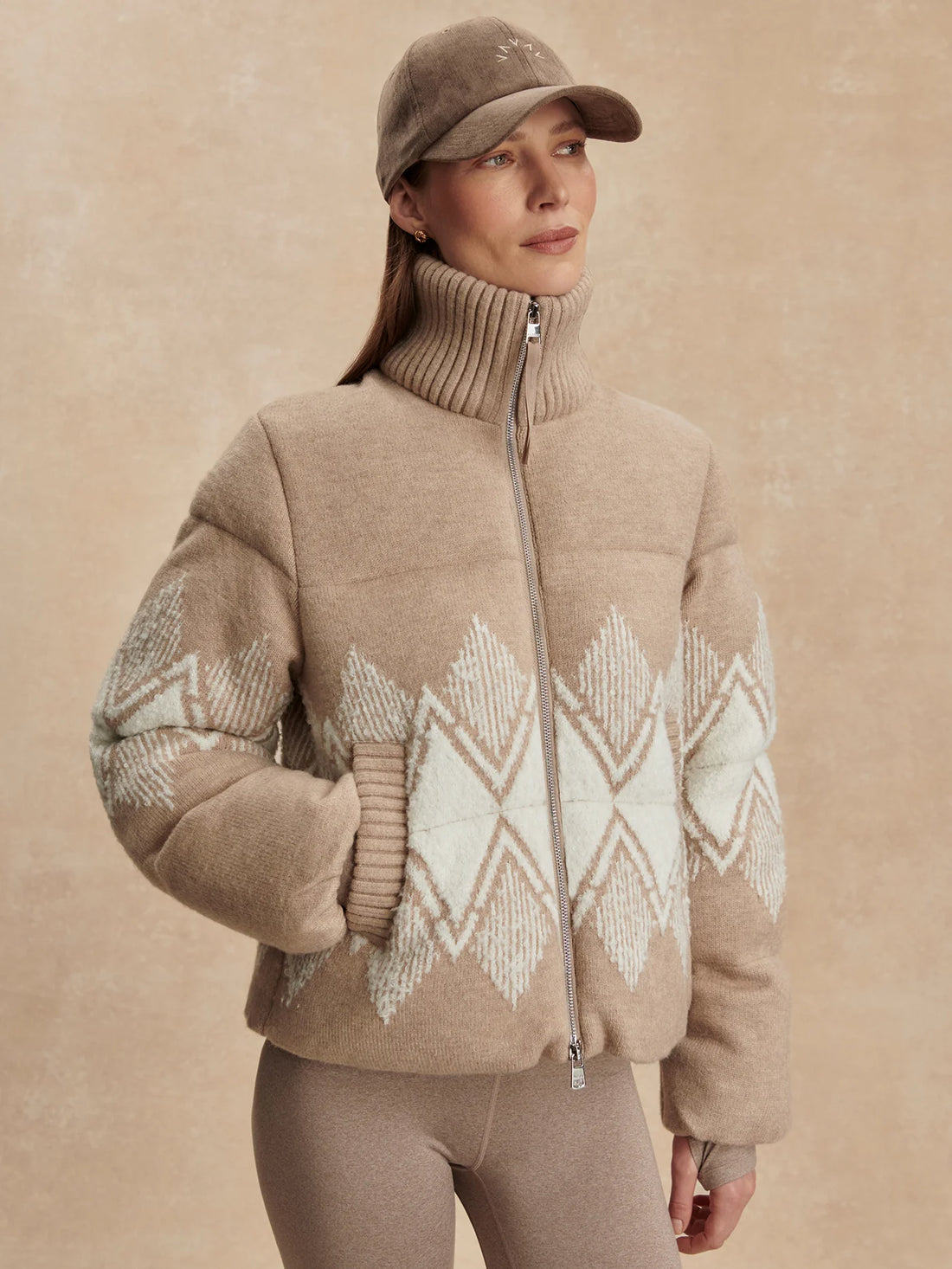 Belinda Knit Light Taupe Puffer
