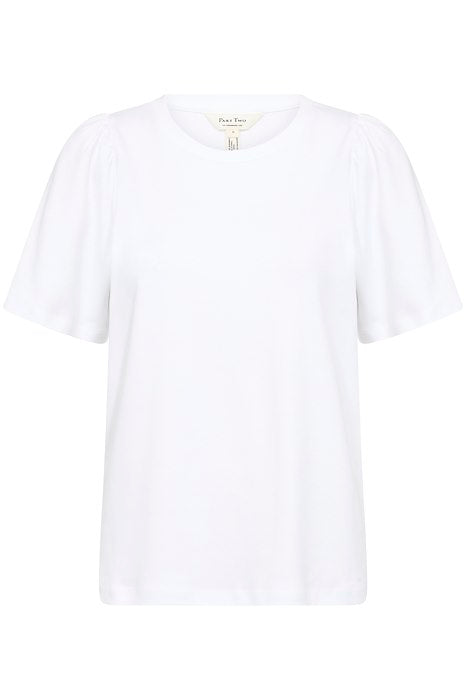 Imalea White Puff Shoulder TShirt