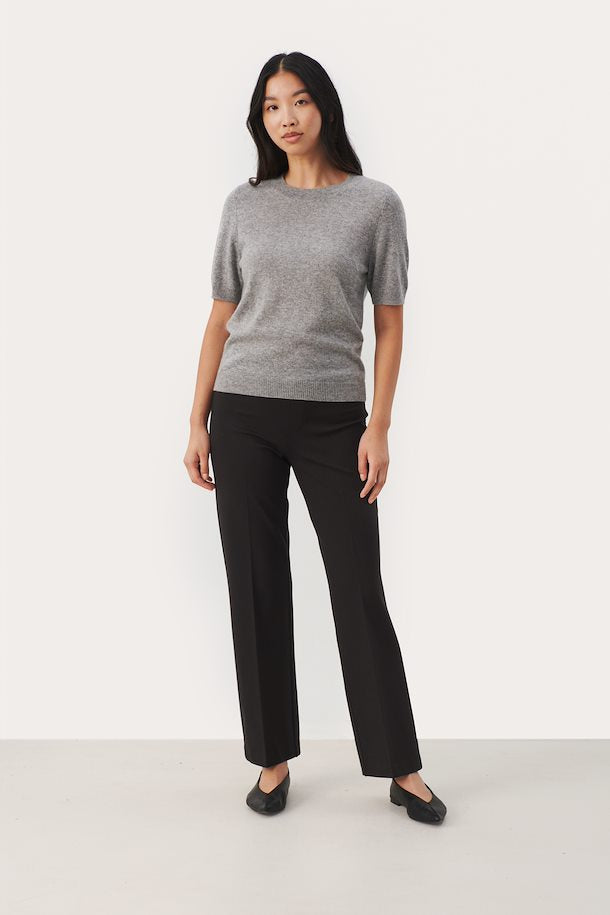 Everlotta Grey Short Sleeve Cashmere Sweater