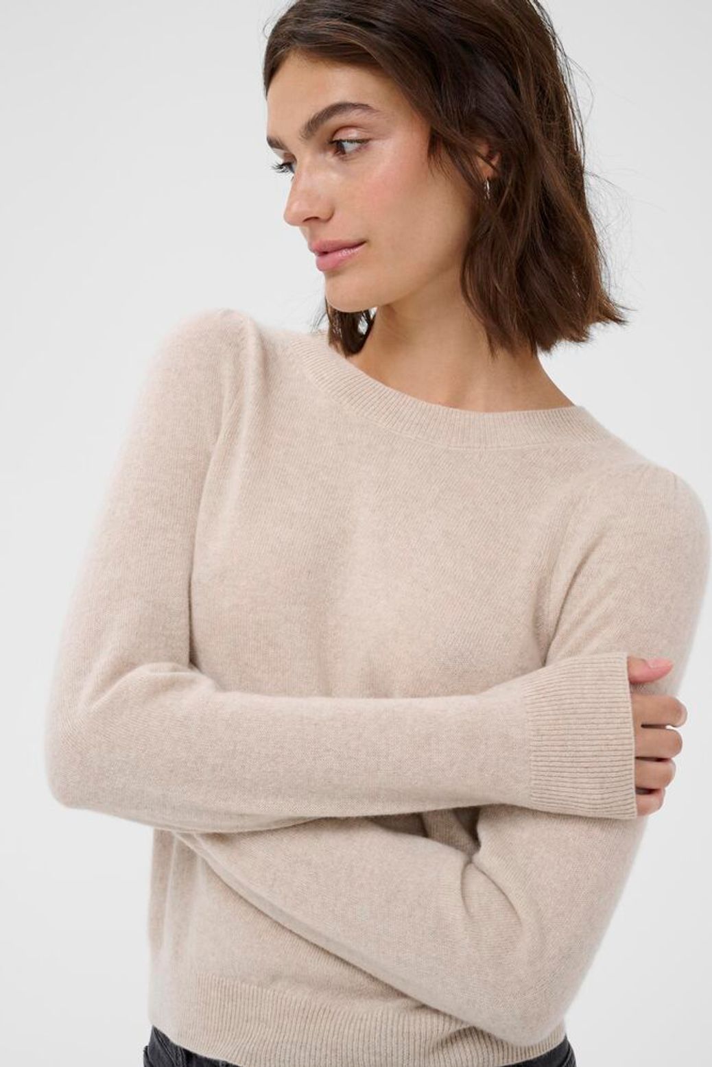 Evina Puff Shoulder Cashmere Sweater