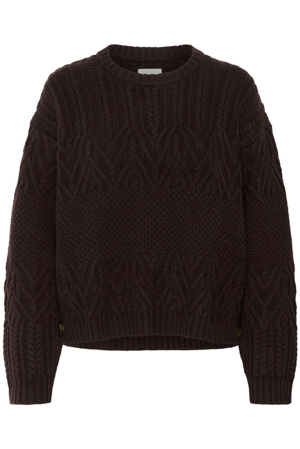 Sindy Ganache Brown Cable Sweater