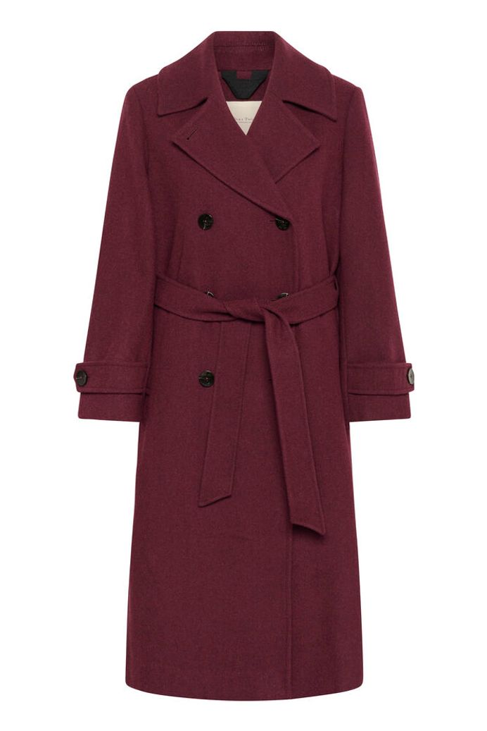 Synne Tawny Port Wool Coat