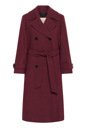 Synne Tawny Port Wool Coat