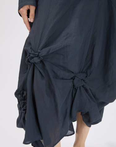 Fitzroy Navy Linen Skirt