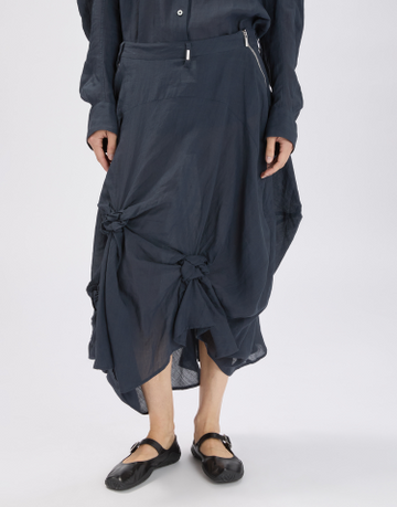 Fitzroy Navy Linen Skirt