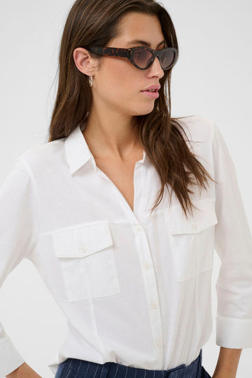 Anise Bright White Fitted Shirt