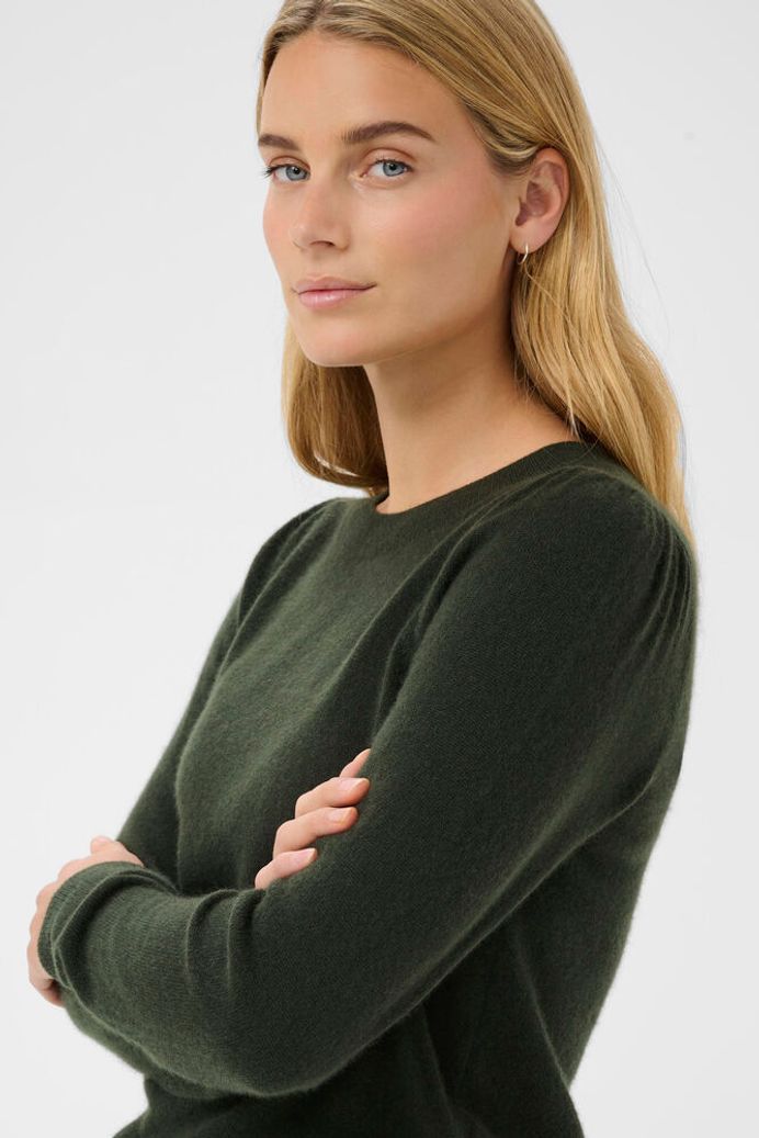 Evina Puff Shoulder Cashmere Sweater