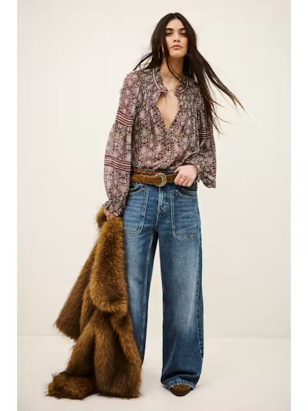 Denna Burgundy Print Shirt