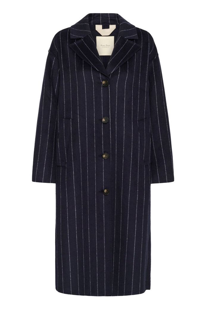 Lorelais Navy Pinstripe Coat