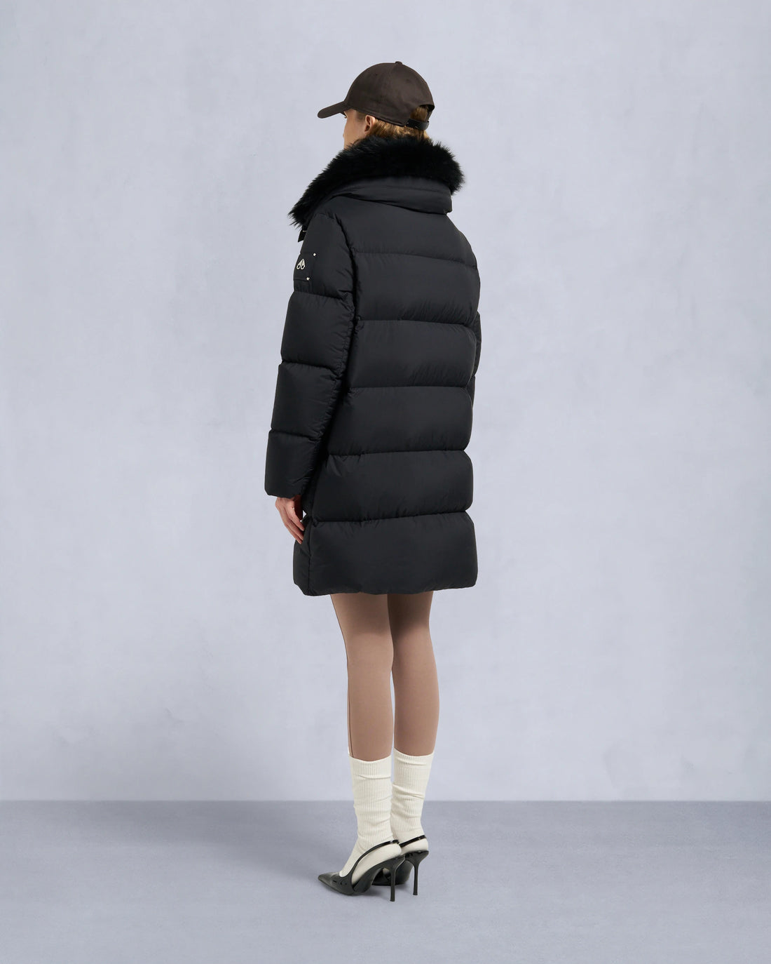 Belle Dune Shearling Trim Puffer