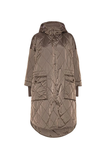 Neva Long Drawstring Coat Walnut Brown